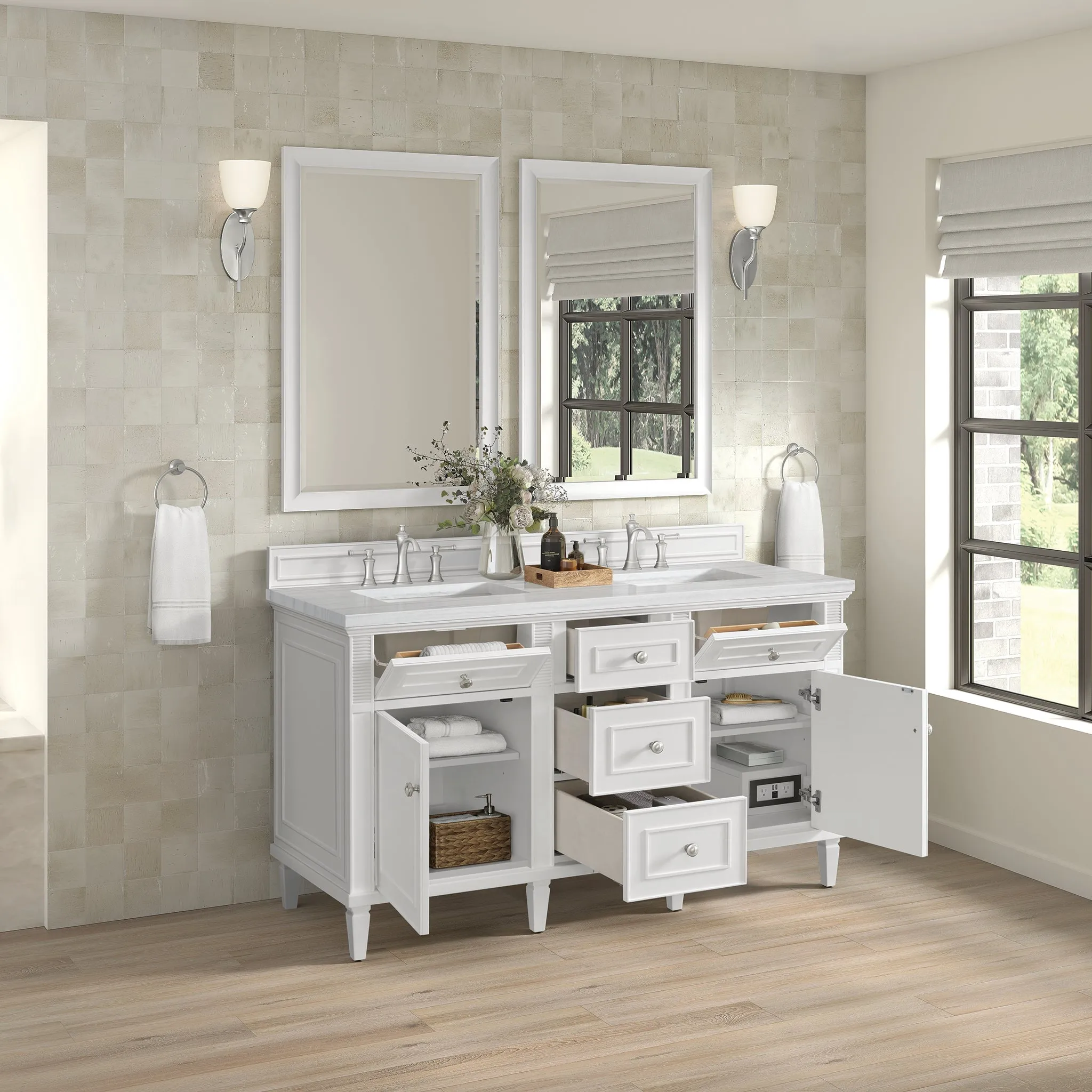 Lorelai 60" Double Vanity in Bright White