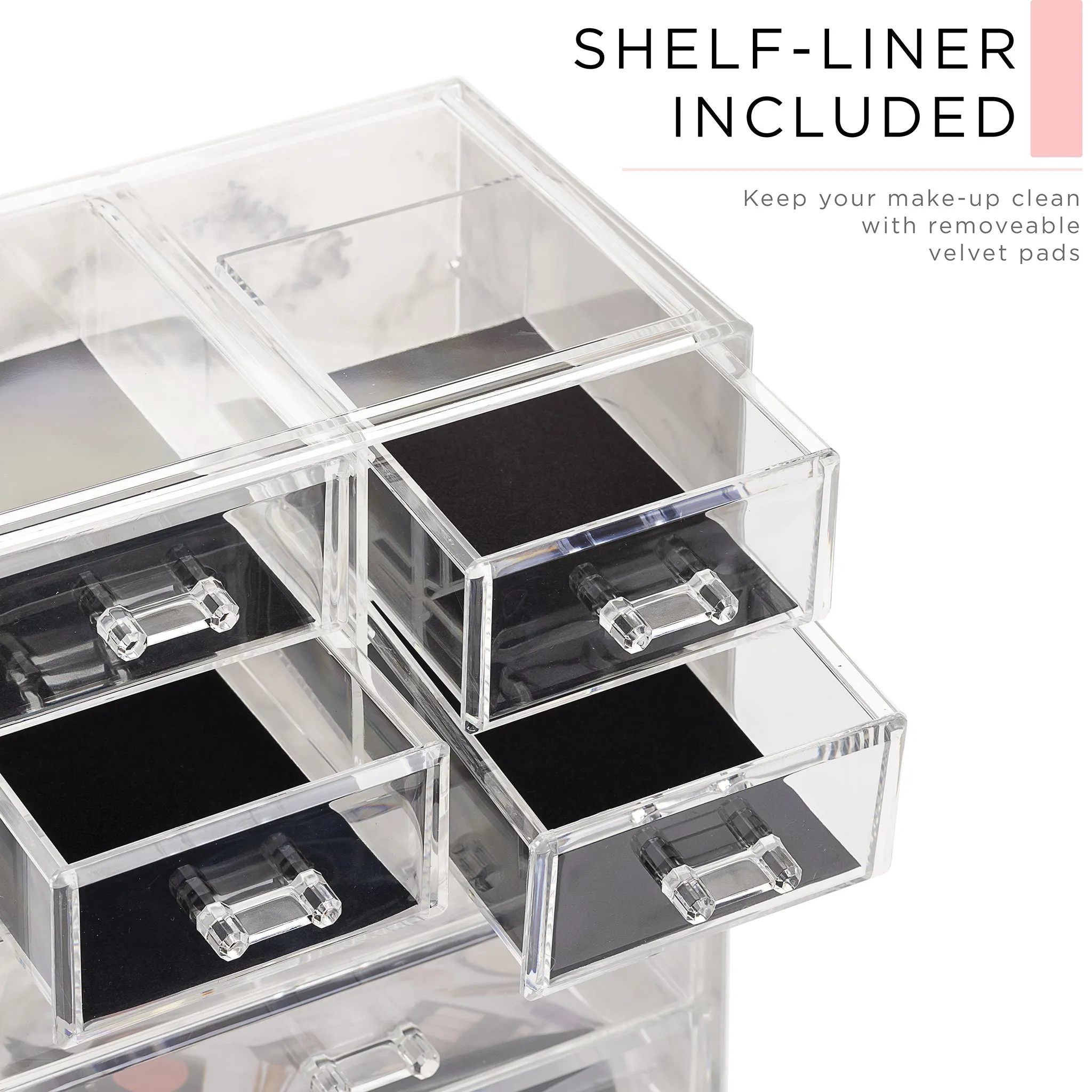 Makeup Organizer Set (7 Drawers Marble)