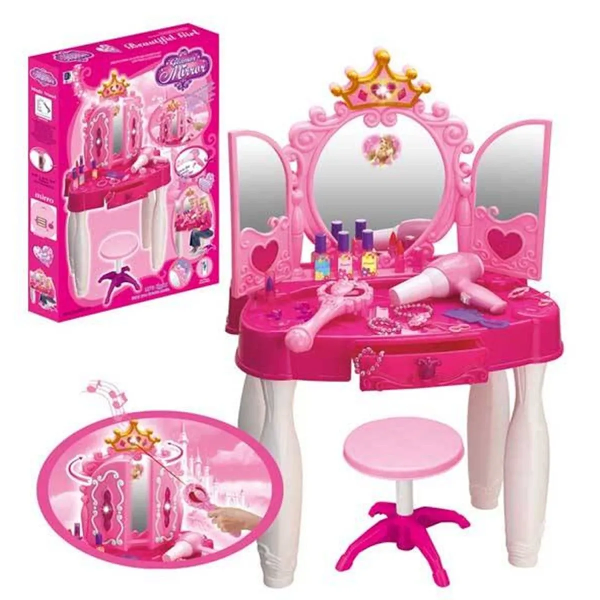 Makeup Vanity Table & Chair Set