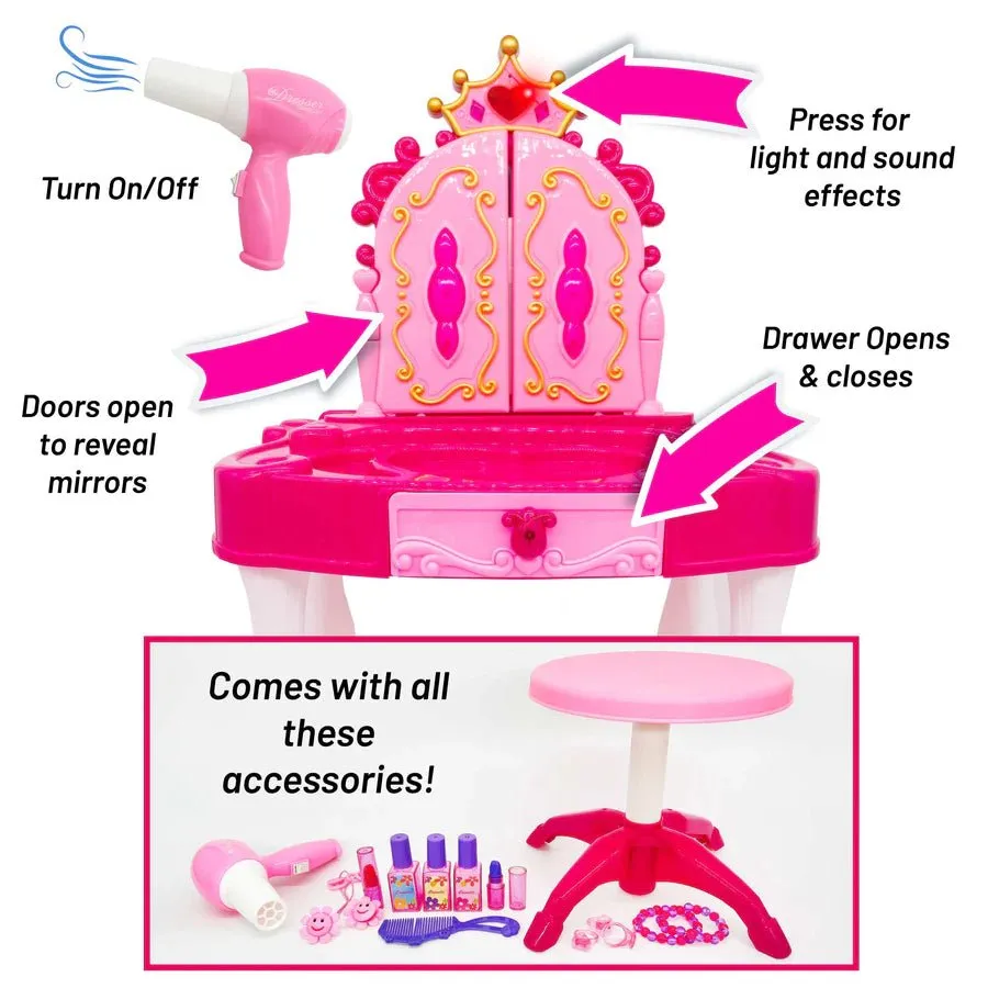 Makeup Vanity Table & Chair Set