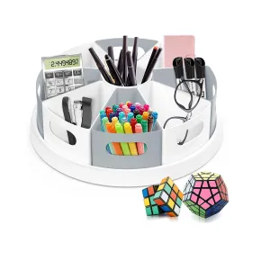 MeCids 360 Rotating Storage Organizer Desk Organizers Pen Holder | 12” Lazy Susan Style Caddy