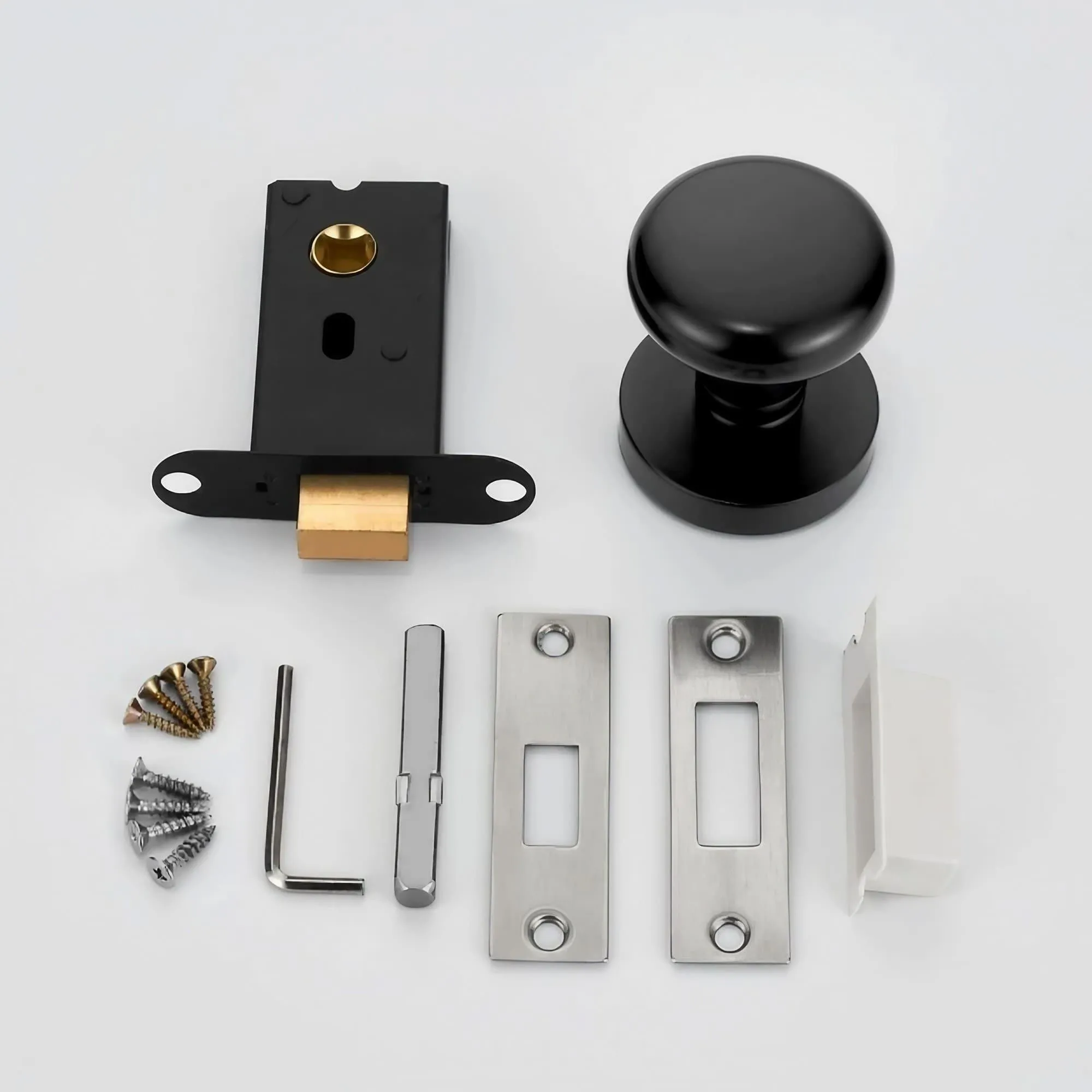 Minimalist Matte Black Door Knobs with Hidden Lock