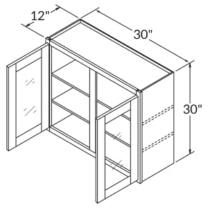 Mullion Door Wall Kitchen Cabinet WMD3030 Milan Pearl 30 in. width 30 in. height 12 in. depth