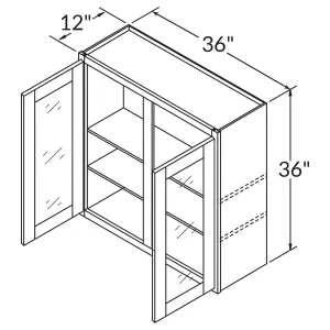 Mullion Door Wall Kitchen Cabinet WMD3636 Milan Slate 36 in. width 36 in. height 12 in. depth