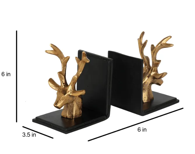 Multicolour Metal Deers Bookend,