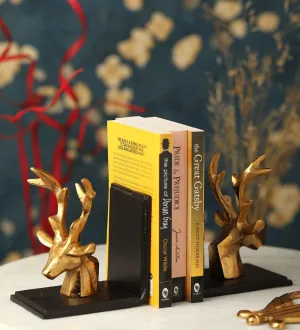 Multicolour Metal Deers Bookend,