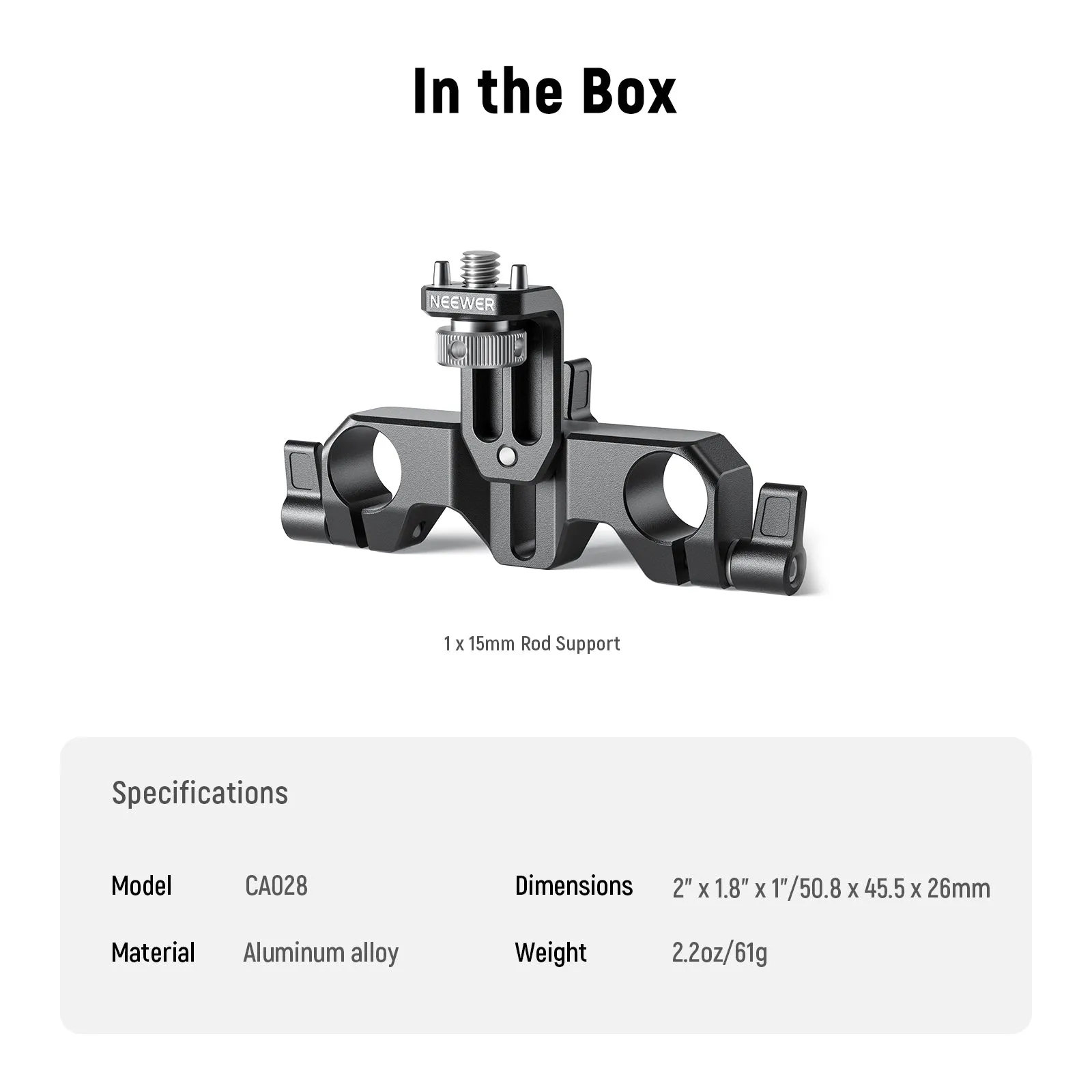 NEEWER CA028 15mm LWS Rod Support for Matte Box