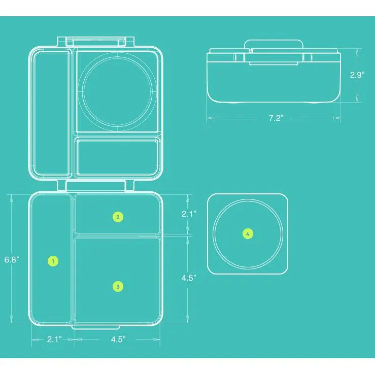 OmieBox Insulated Hot & Cold Bento Box - Meadow Green