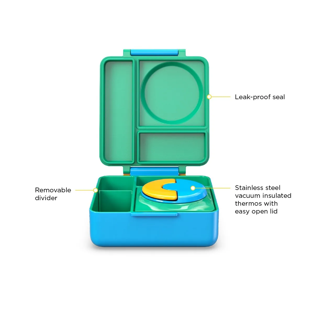 OmieBox Insulated Hot & Cold Bento Box - Meadow Green