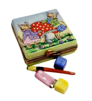 Paint Set Blocks Mice Mushroom