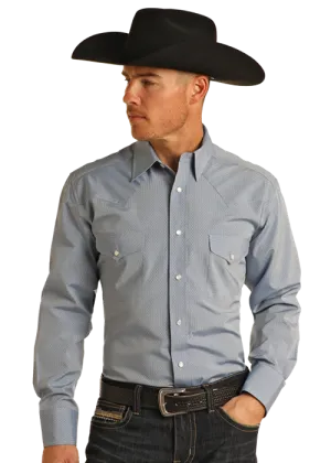 Panhandle Slim® Men's Sky Blue Satin Long Sleeve Snap Front Western Shirt