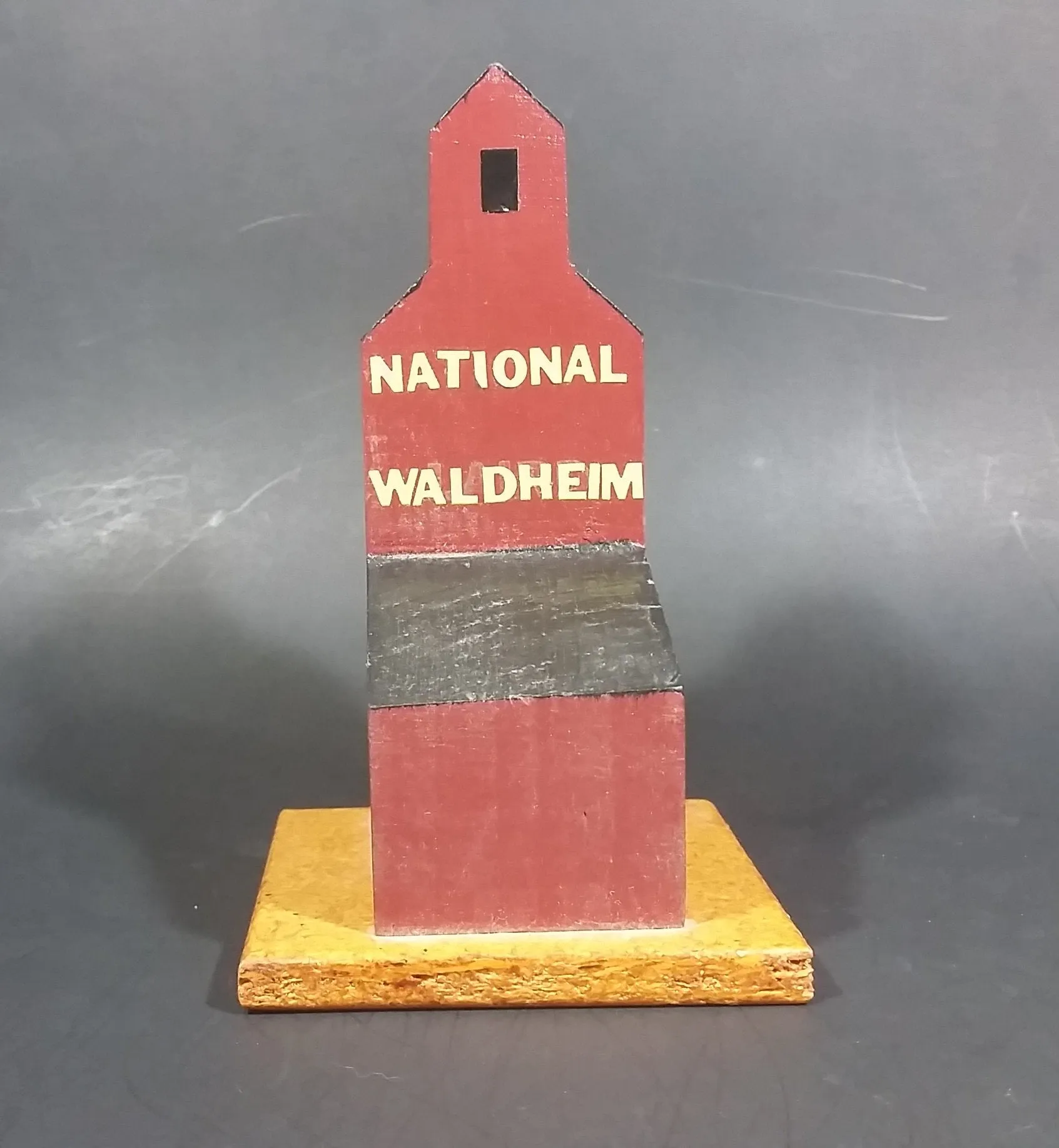 "National Waldheim" Saskatchewan CN Railway Grain Storage Elevator Wood Folk Art Model