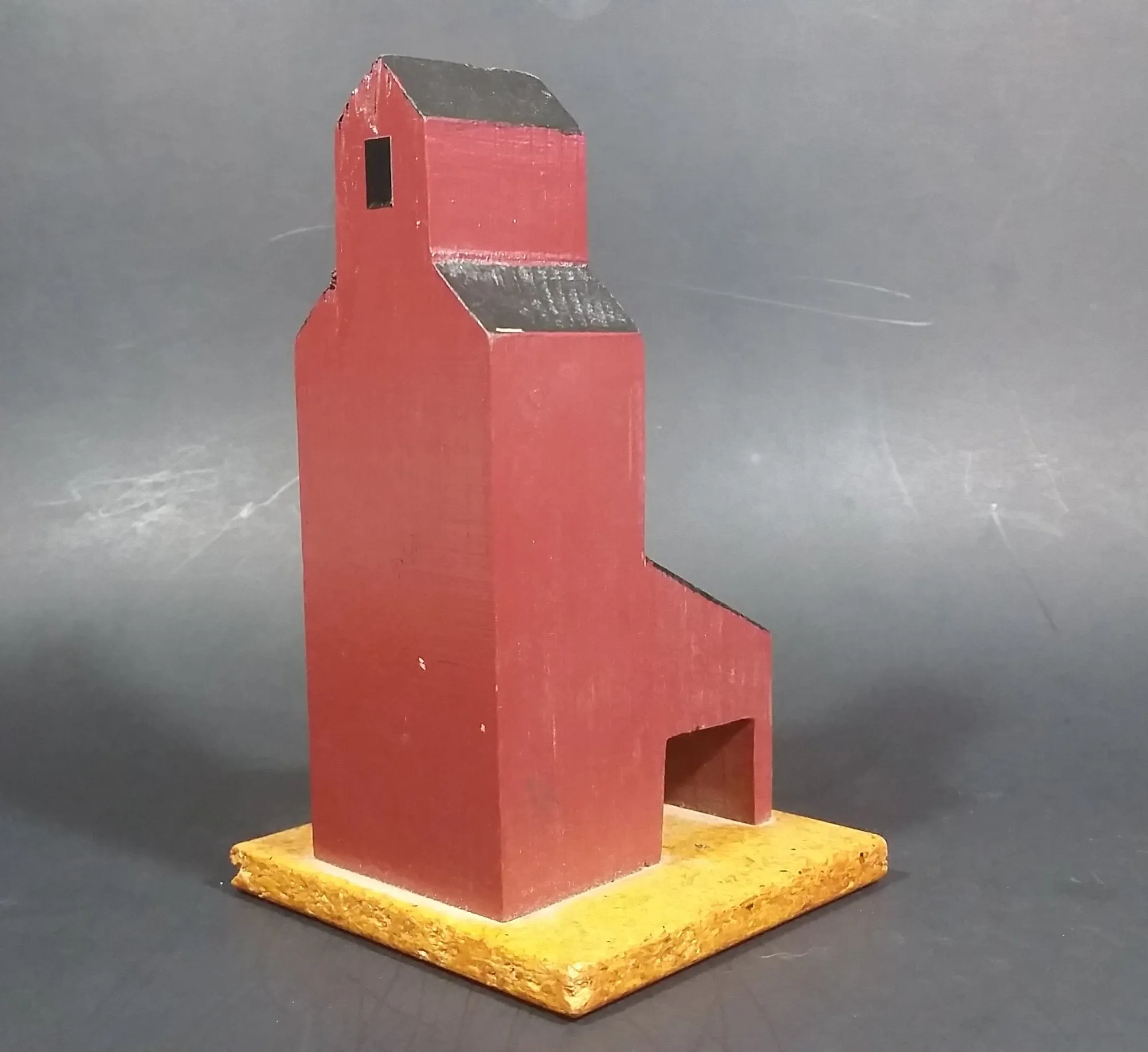 "National Waldheim" Saskatchewan CN Railway Grain Storage Elevator Wood Folk Art Model