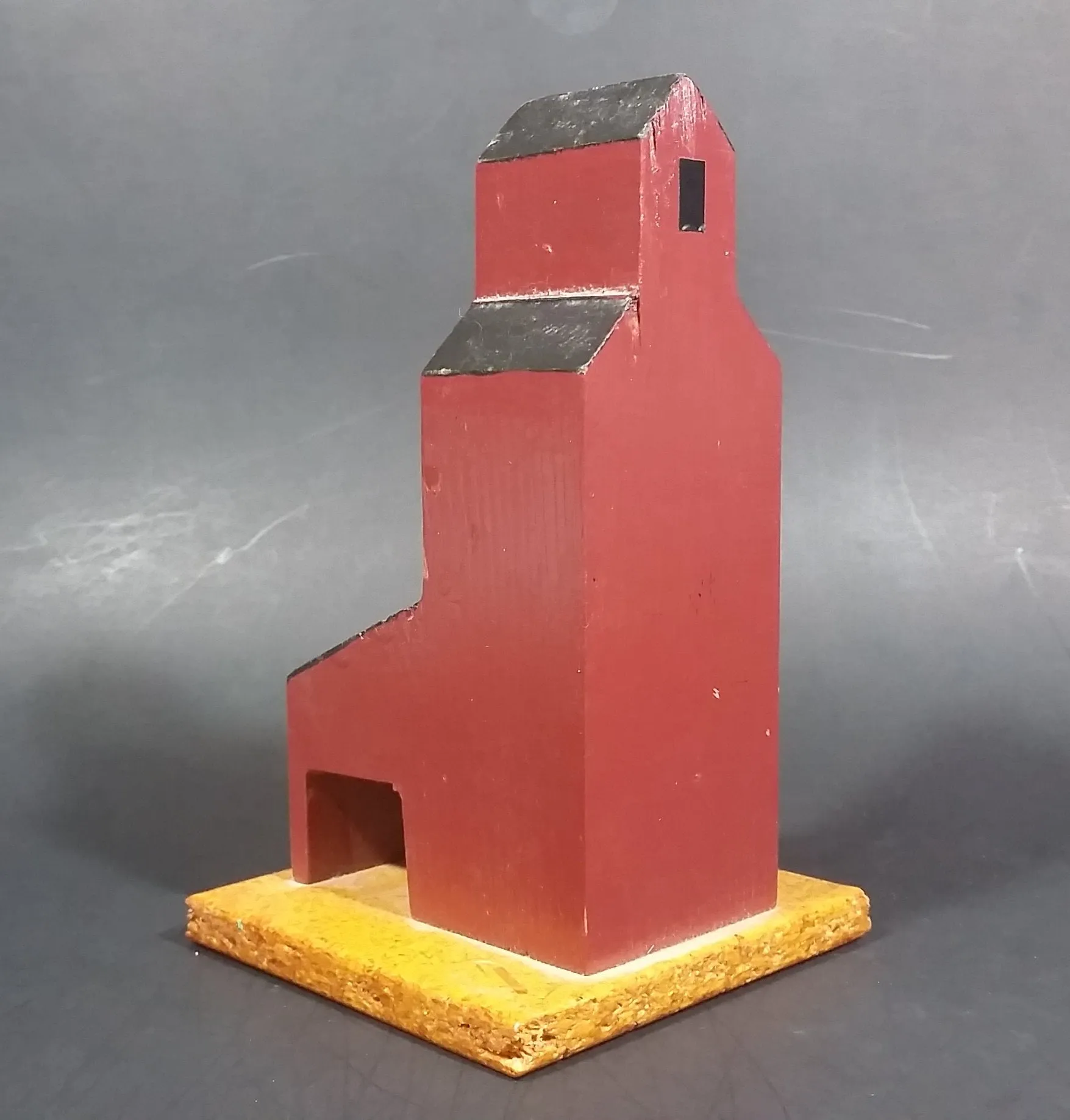 "National Waldheim" Saskatchewan CN Railway Grain Storage Elevator Wood Folk Art Model