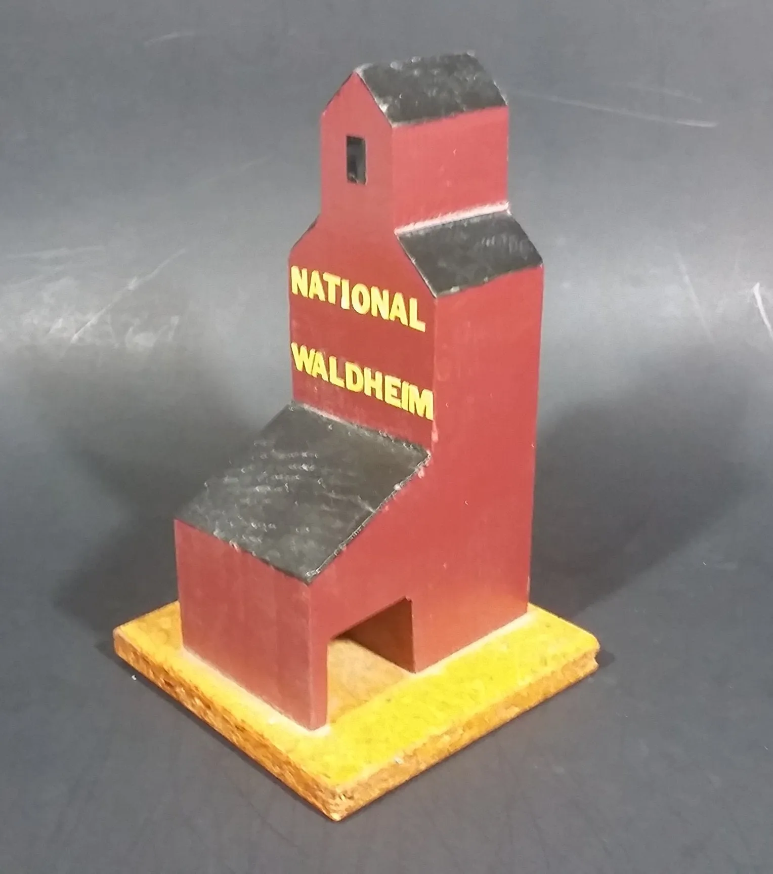 "National Waldheim" Saskatchewan CN Railway Grain Storage Elevator Wood Folk Art Model