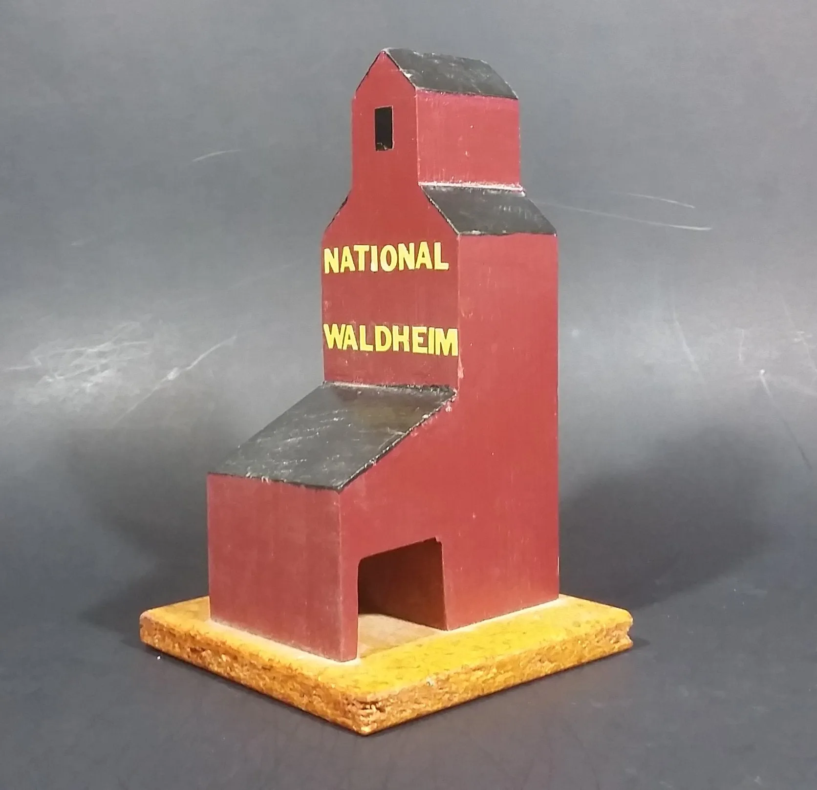 "National Waldheim" Saskatchewan CN Railway Grain Storage Elevator Wood Folk Art Model