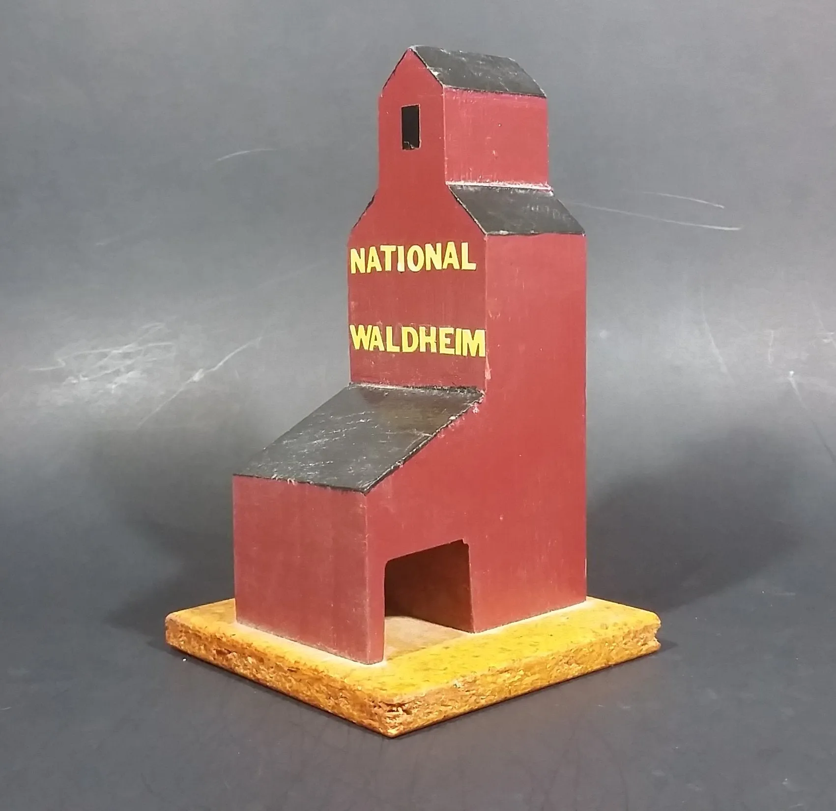 "National Waldheim" Saskatchewan CN Railway Grain Storage Elevator Wood Folk Art Model