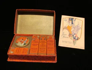 Richard Hudnut Acquaintance Powder Box Art Deco Vintage Sample Cosmetic Travel Kit 1920s Rare