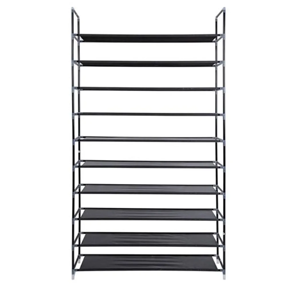 RONSHIN Shoe Rack Organizer Storage Shoe Shelves 10-tier Stand Black