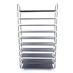 RONSHIN Shoe Rack Organizer Storage Shoe Shelves 10-tier Stand Black