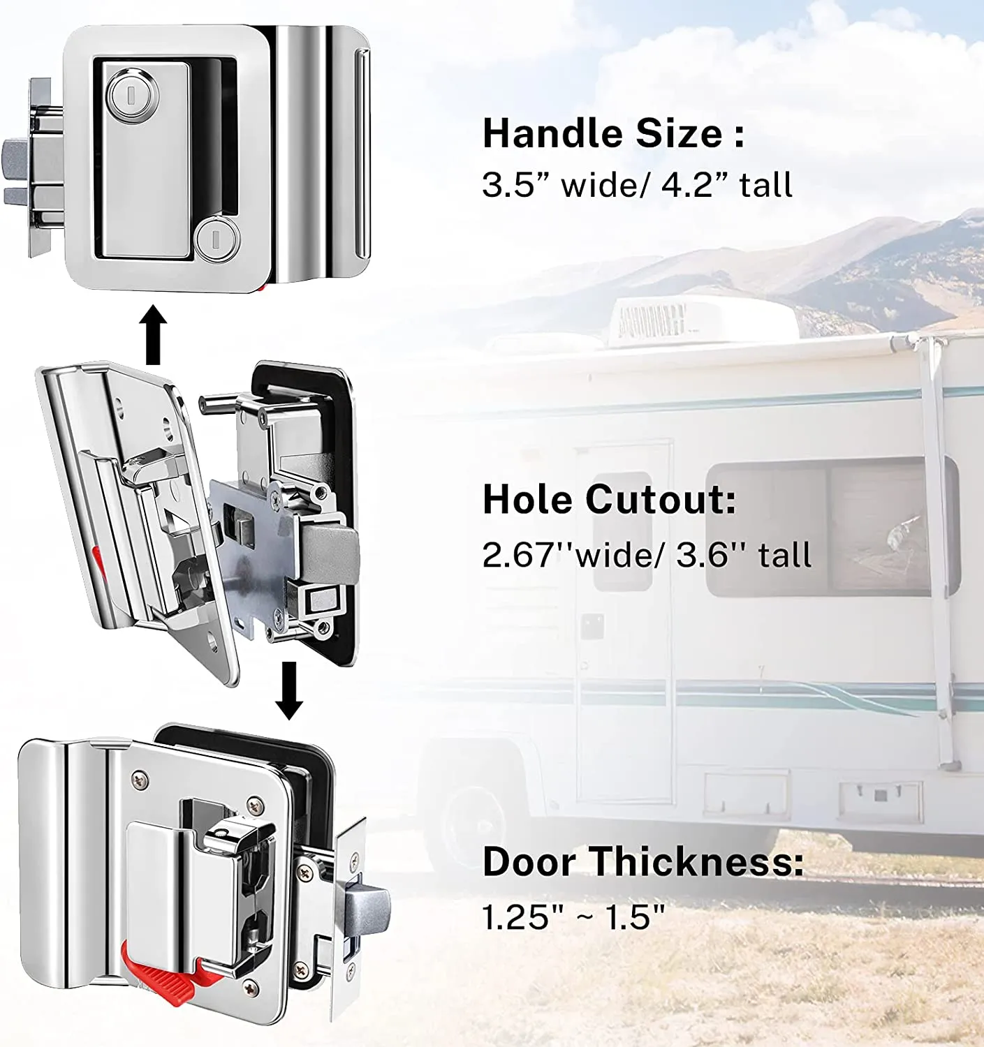 RV Entry Door Lock, Chrome