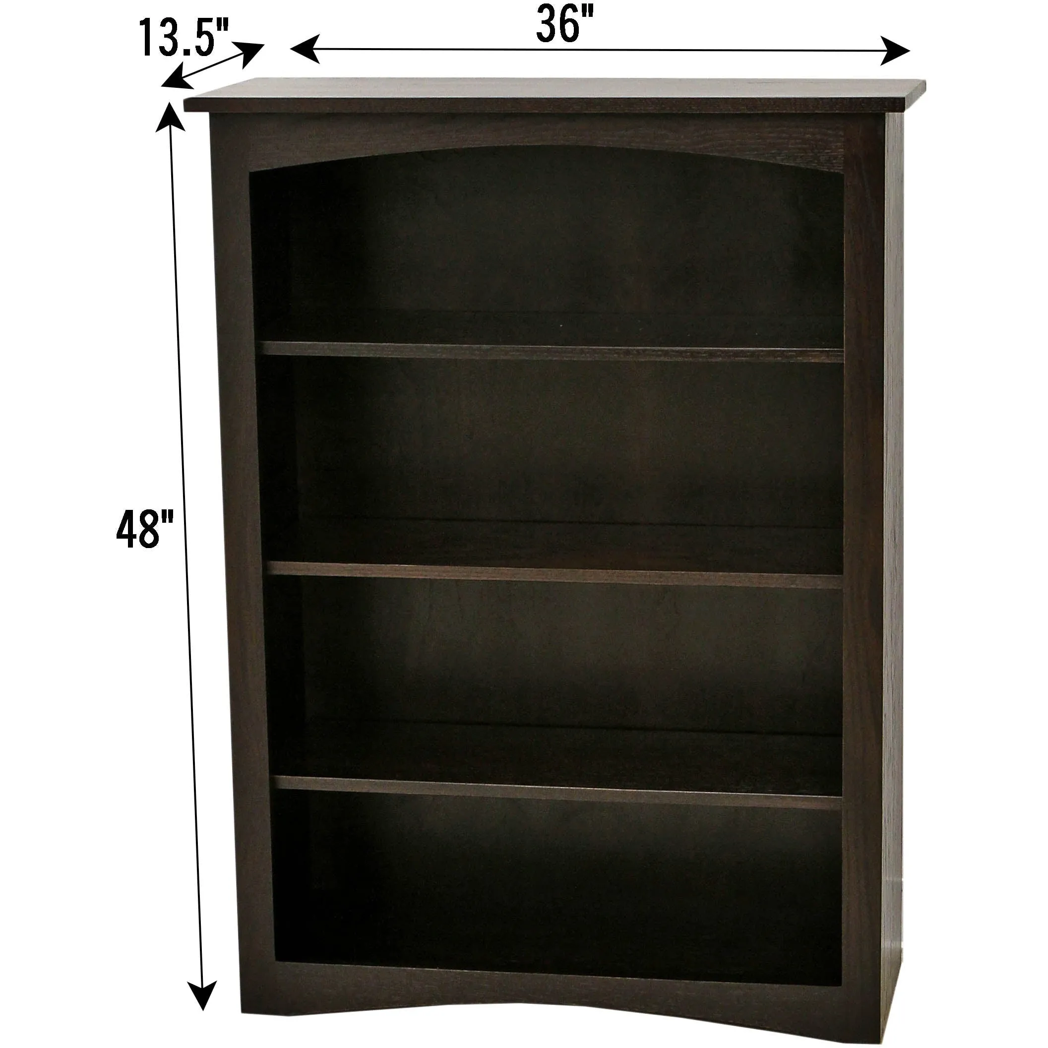 Shaker Solid Wood Bookcase, 48"