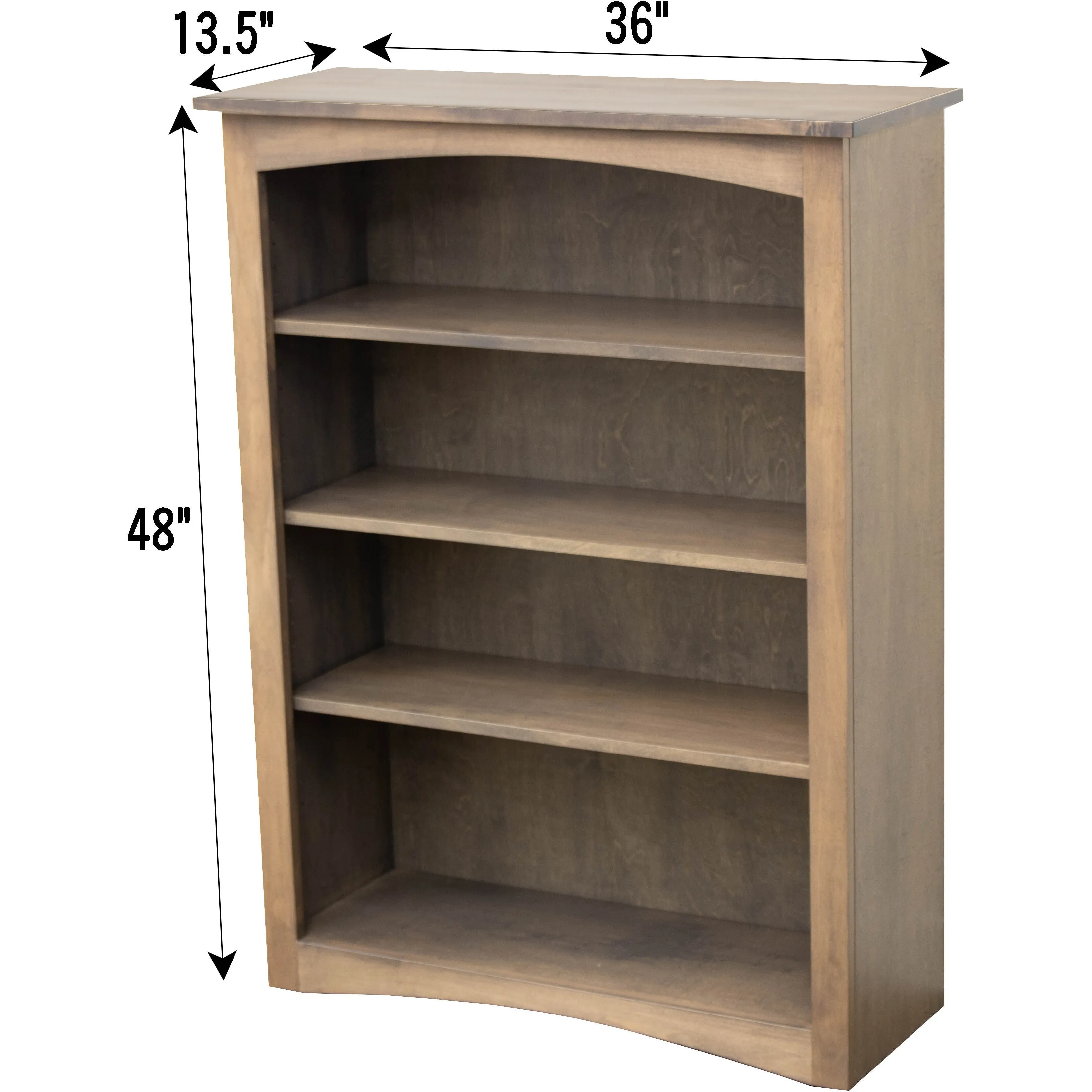 Shaker Solid Wood Bookcase, 48"