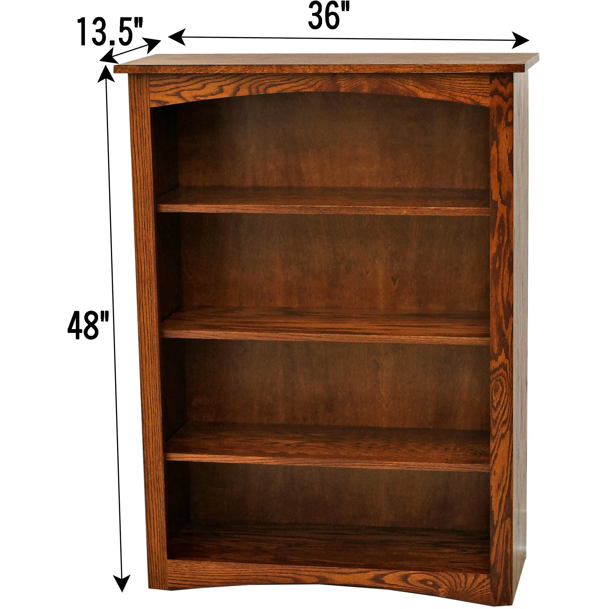 Shaker Solid Wood Bookcase, 48"