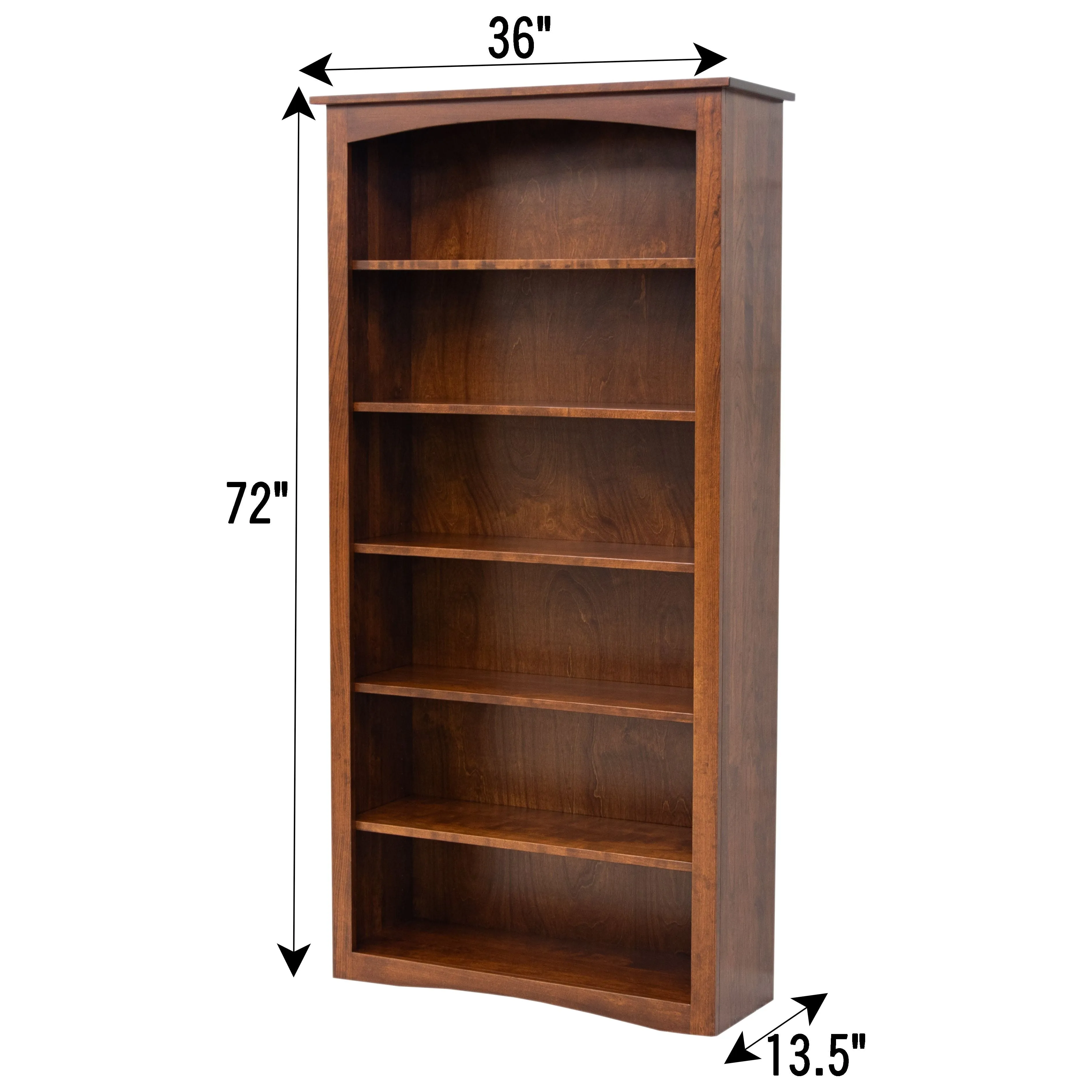 Shaker Solid Wood Bookcase, 72"