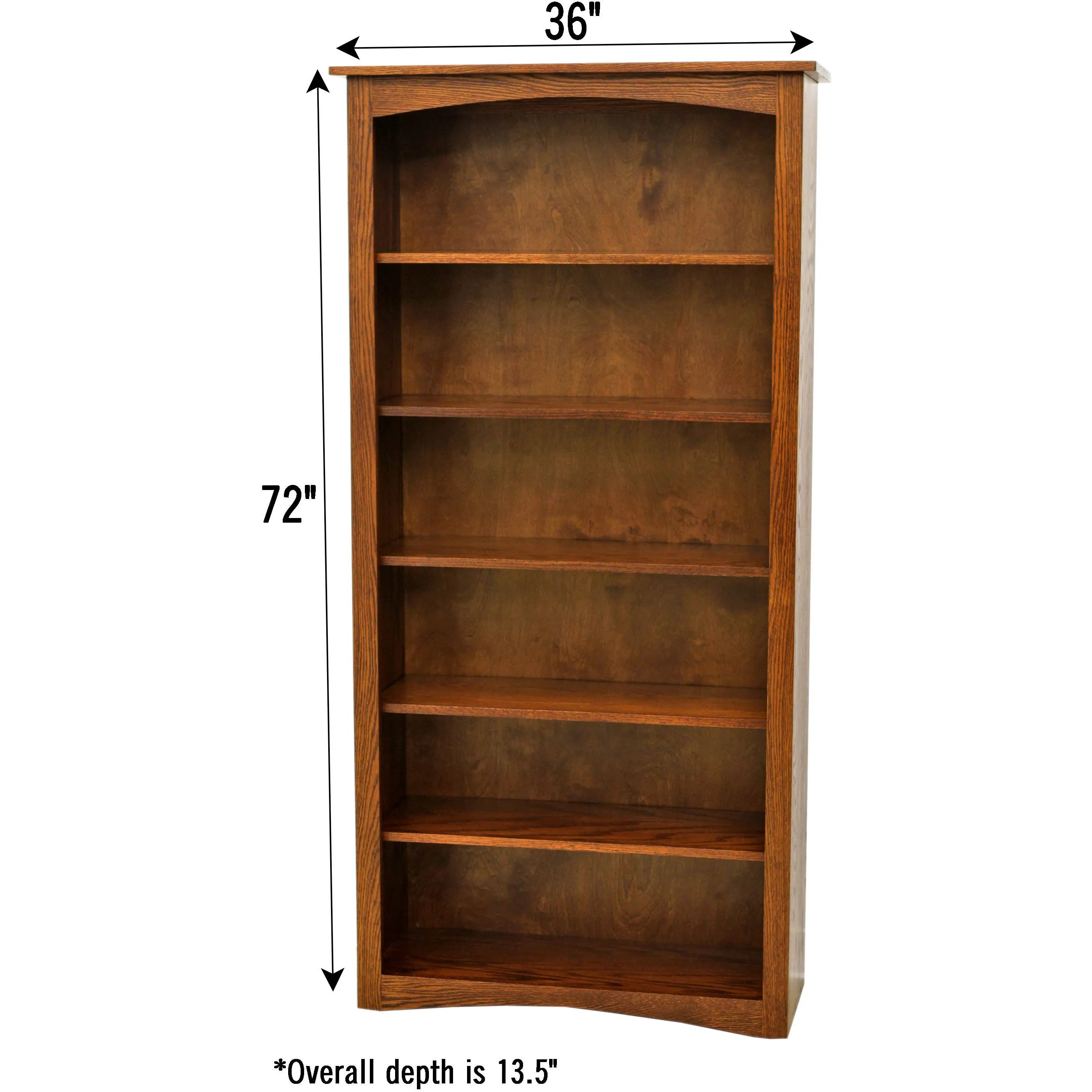 Shaker Solid Wood Bookcase, 72"