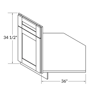 Sink Front Corner Base Kitchen Cabinet SFC36 Milan Slate 34.5 in. height 36 in. depth