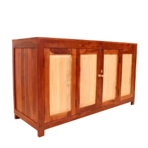 Solid wood 4 collapsible door Cupboard with 2 shelf