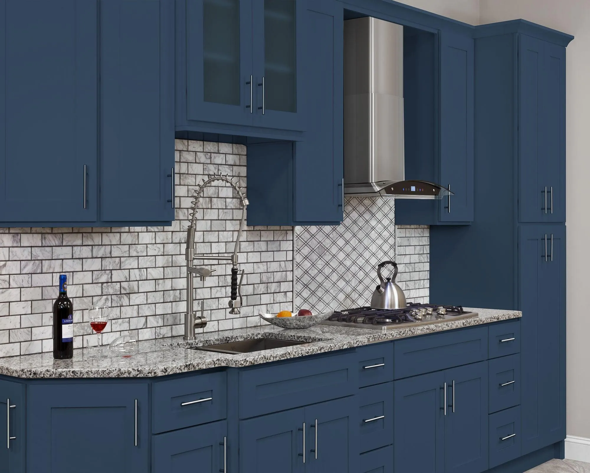 Square Corner Wall Blind Reversible Kitchen Cabinet SC2430 Danbury Blue LessCare 24 in. width 30 in. height 12 in. depth