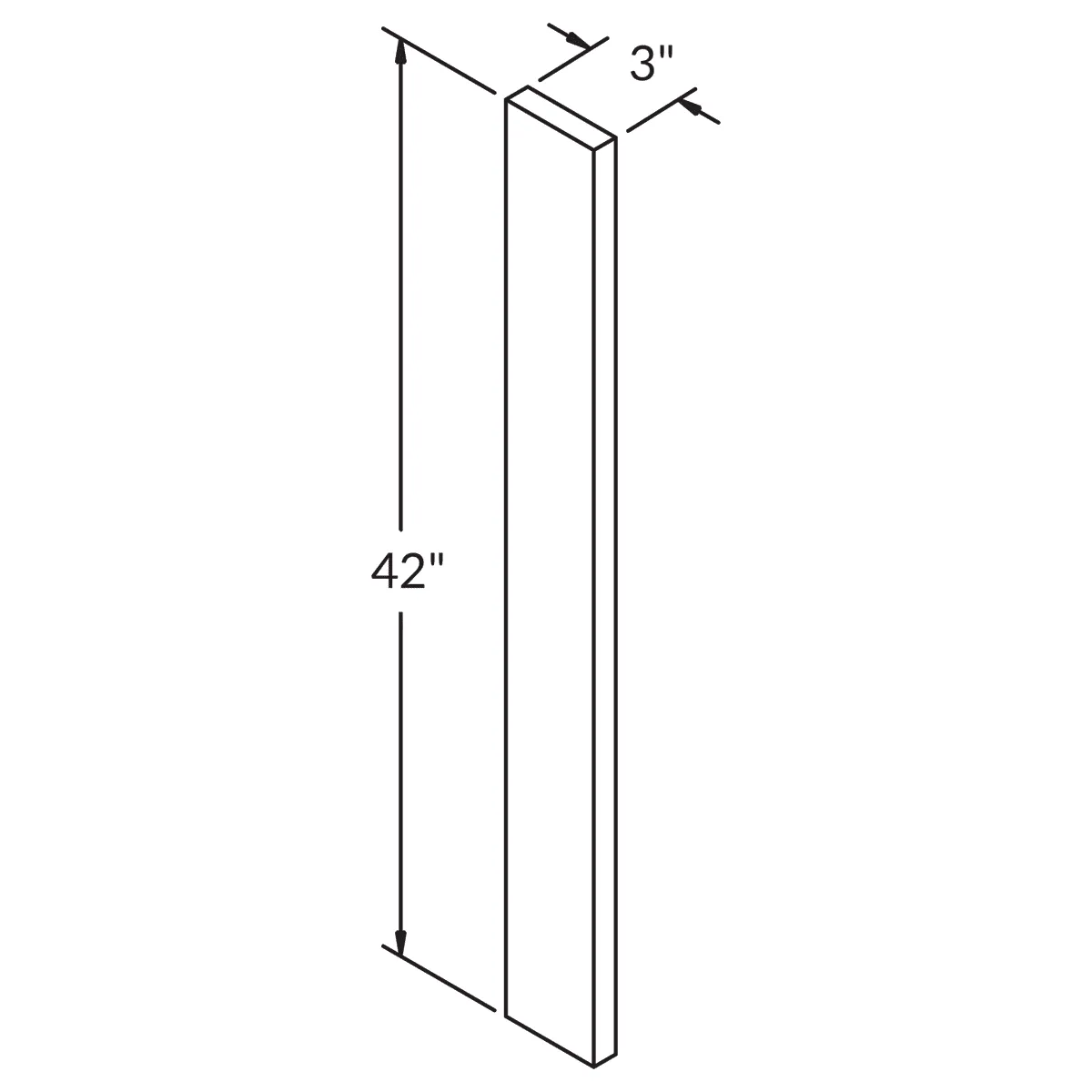 Straight Filler F342 Milan Slate 3 in. width 42 in. height