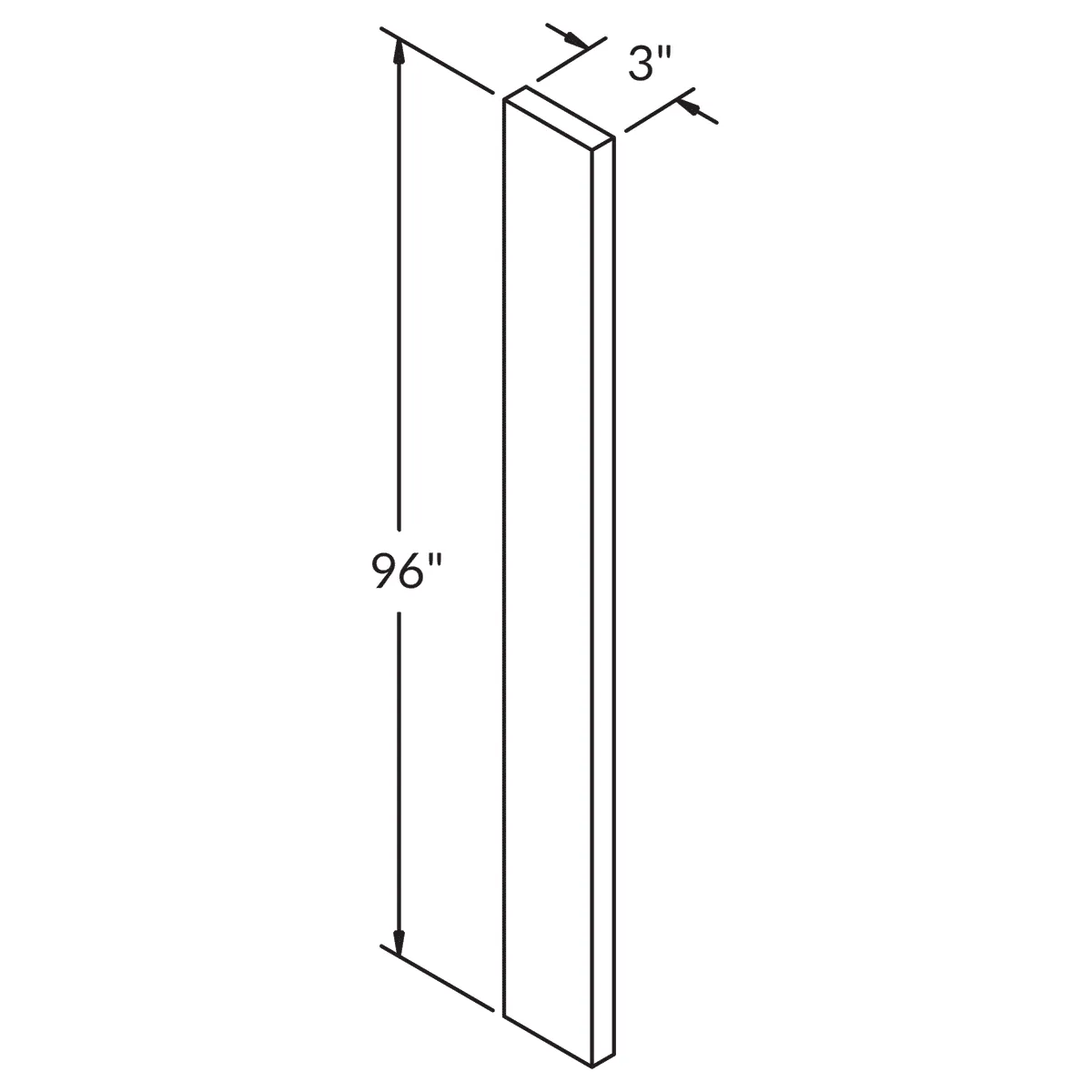 Straight Filler F396 Milan Pearl 3 in. width 96 in. height