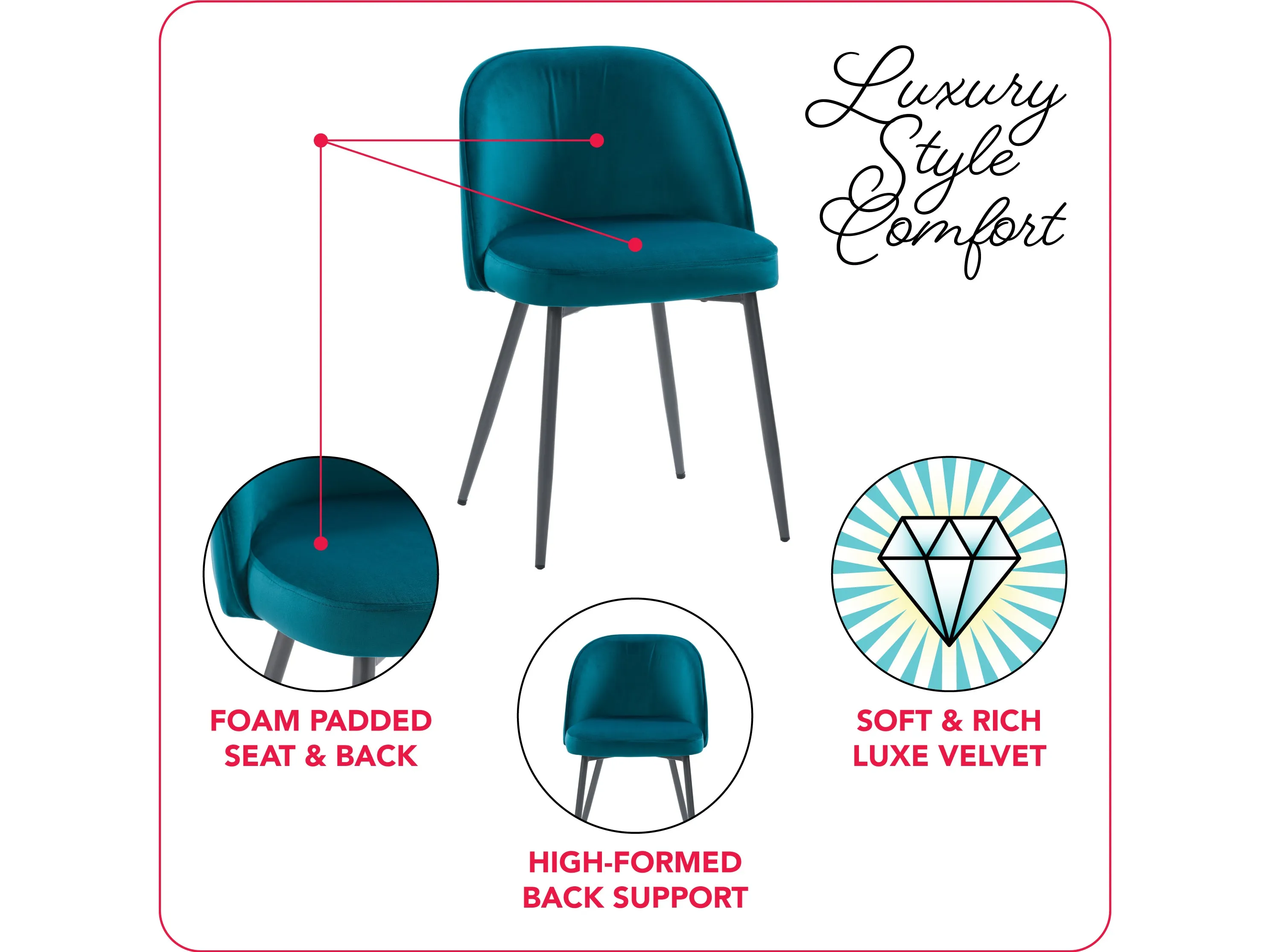 Teal Velvet Side Chair