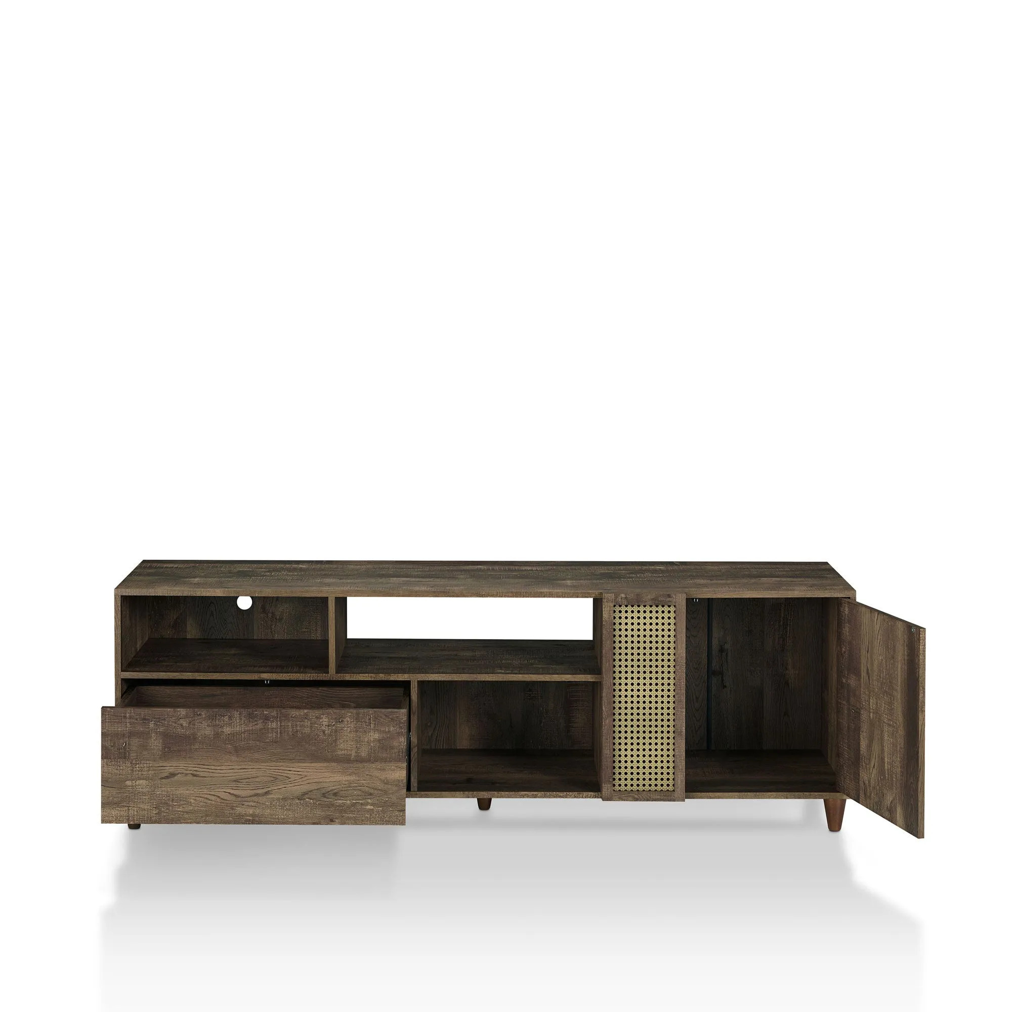 Tetzger Bohemian 70" Reclaimed Oak Multi-Storage TV Stand