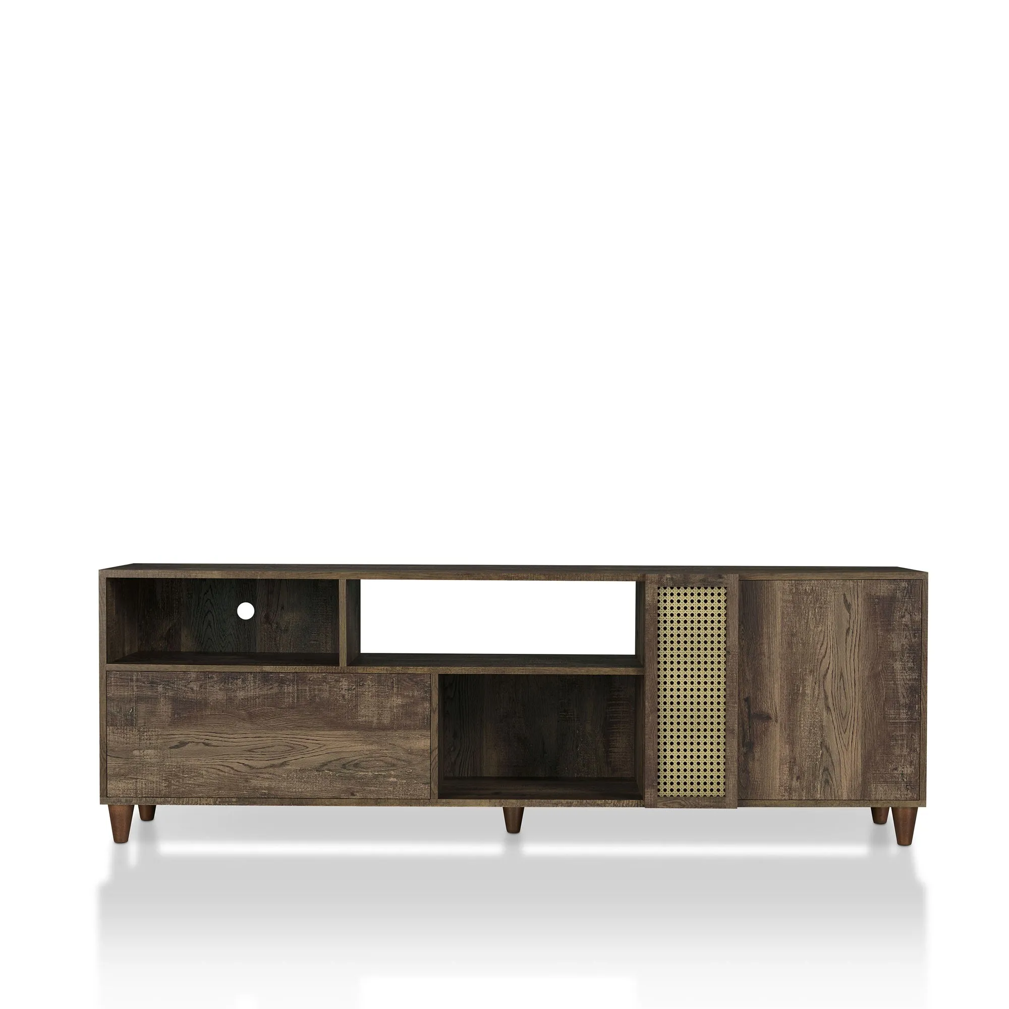 Tetzger Bohemian 70" Reclaimed Oak Multi-Storage TV Stand