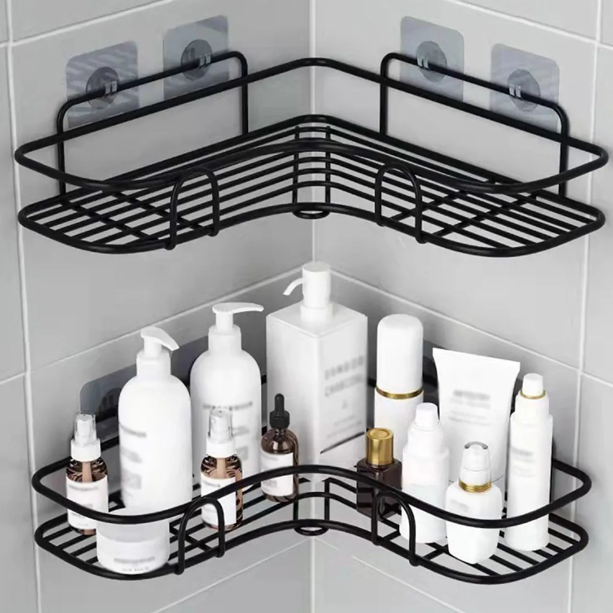 Triangle Wall Mounted Shower Caddy  Convenient Bathroom Storage