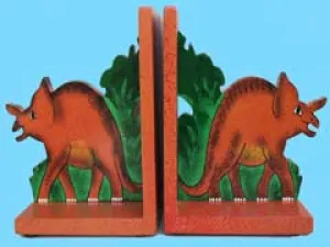 Triceratops Wooden Book Ends