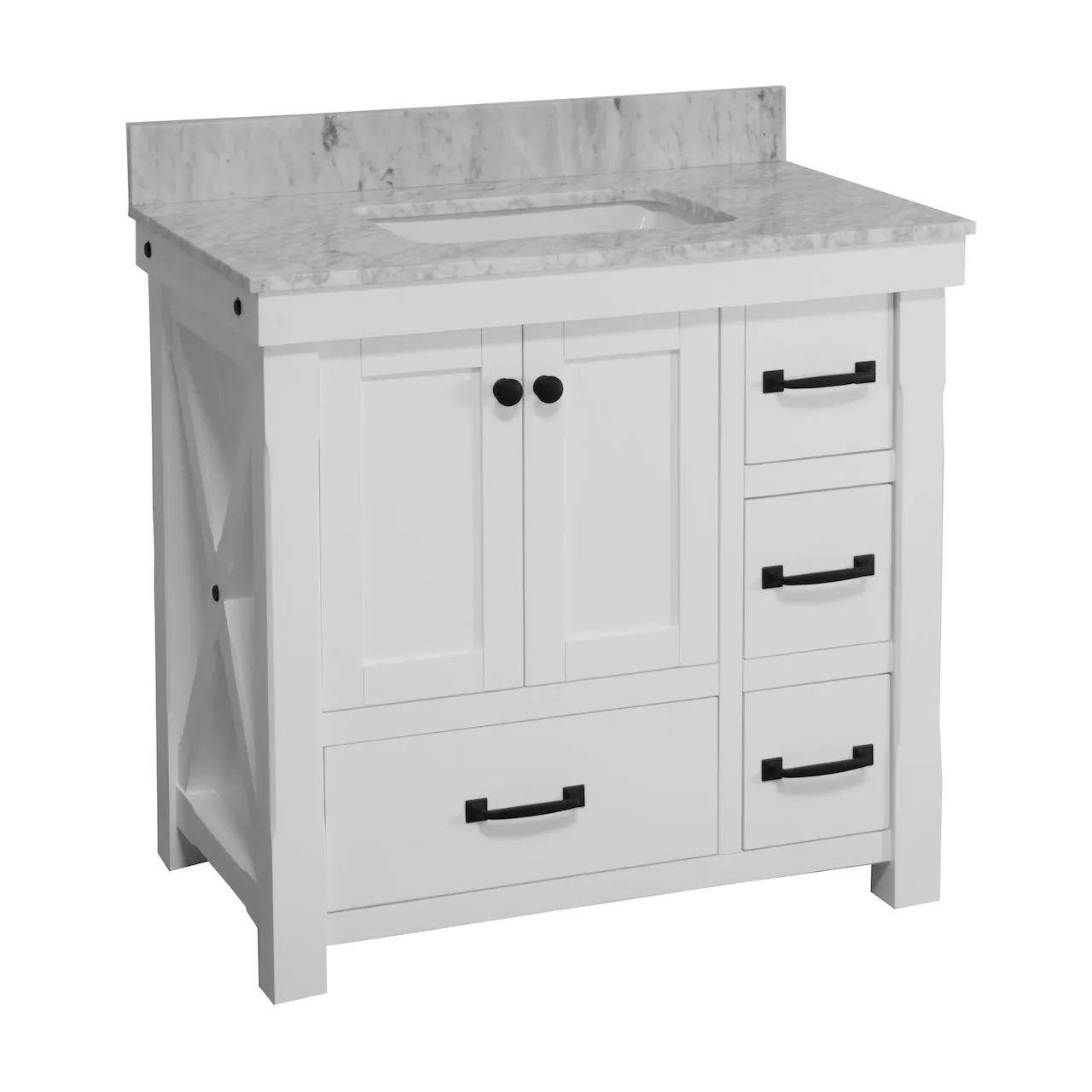 Tuscany 36-inch Vanity with Carrara Marble Top