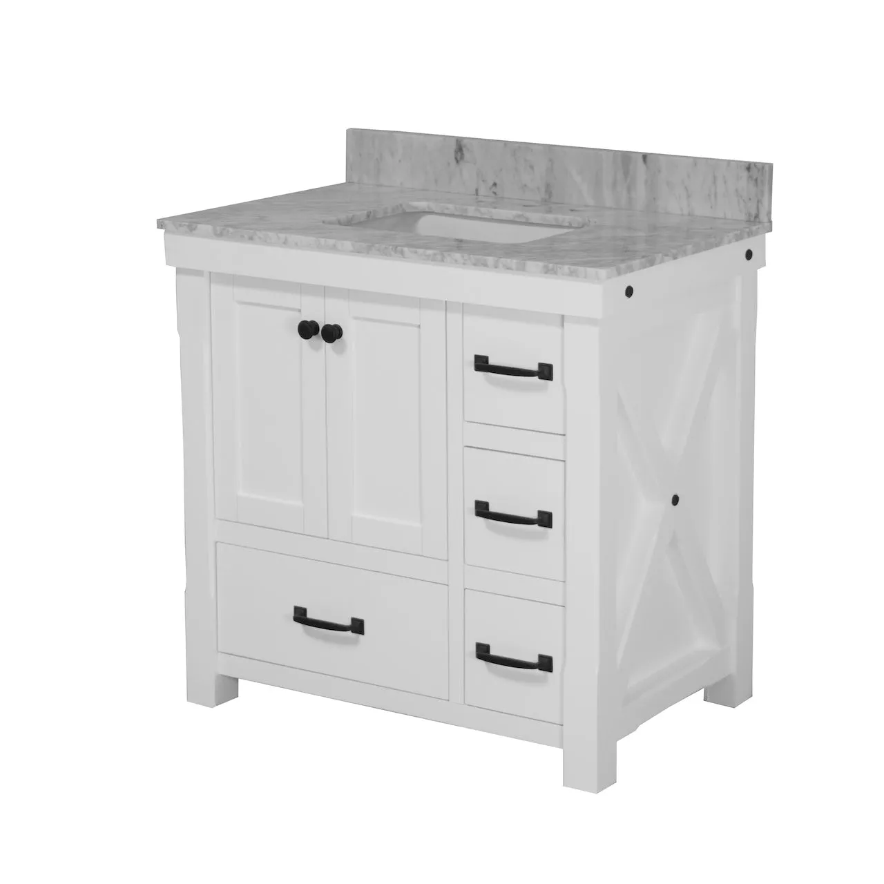 Tuscany 36-inch Vanity with Carrara Marble Top