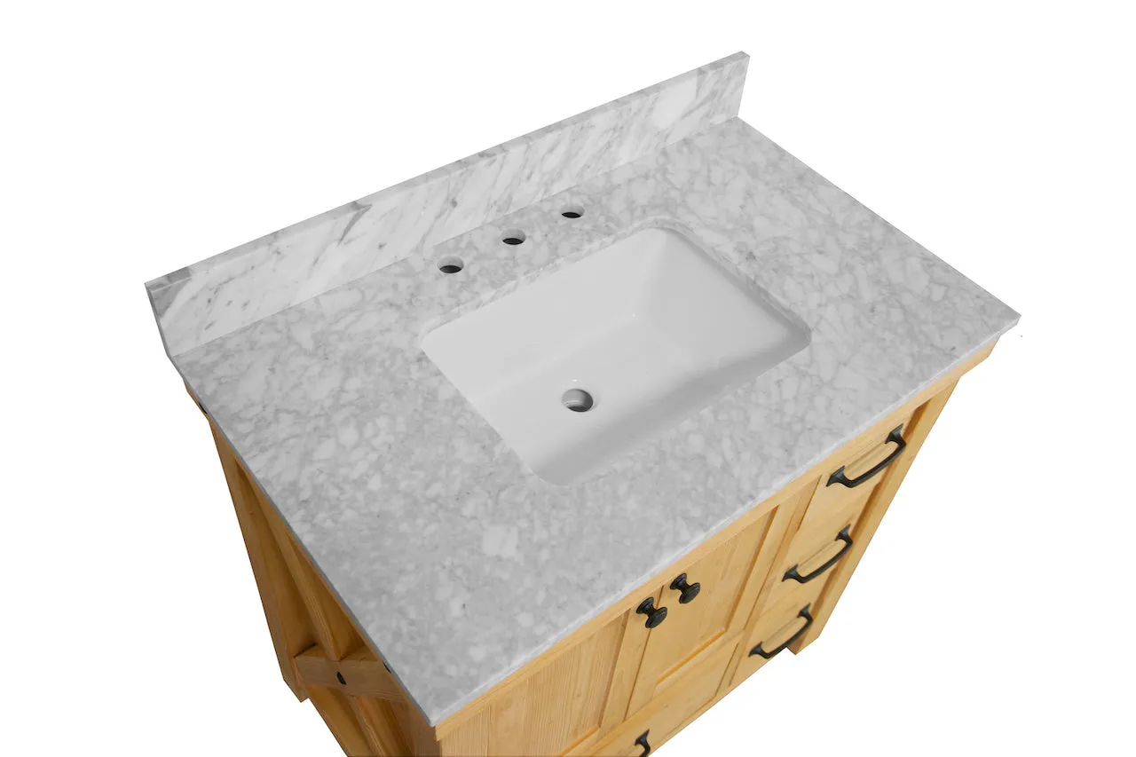 Tuscany 36-inch Vanity with Carrara Marble Top