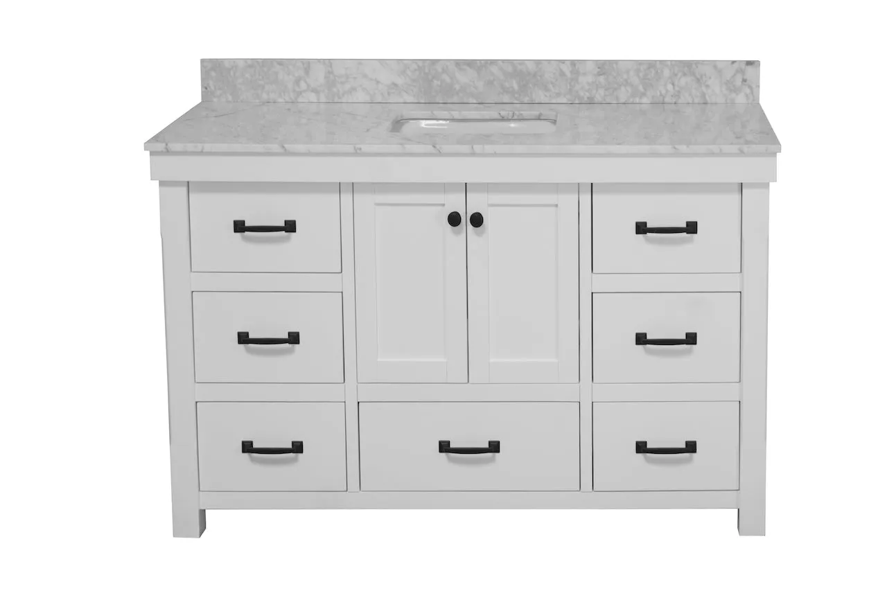 Tuscany 60-inch Single Vanity with Carrara Marble Top