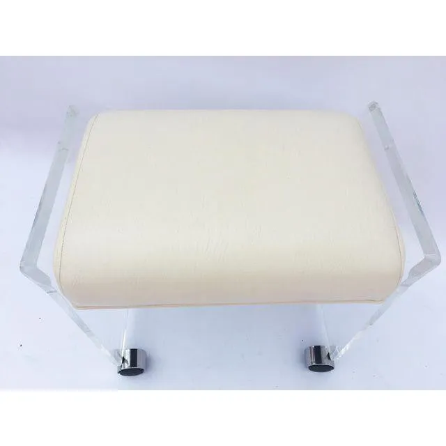 Vintage Lucite Rolling Vanity Stool