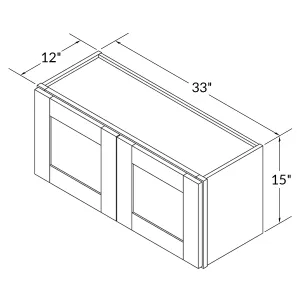 Wall Kitchen Cabinet W3315 Milan Pearl 33 in. width 15 in. height 12 in. depth