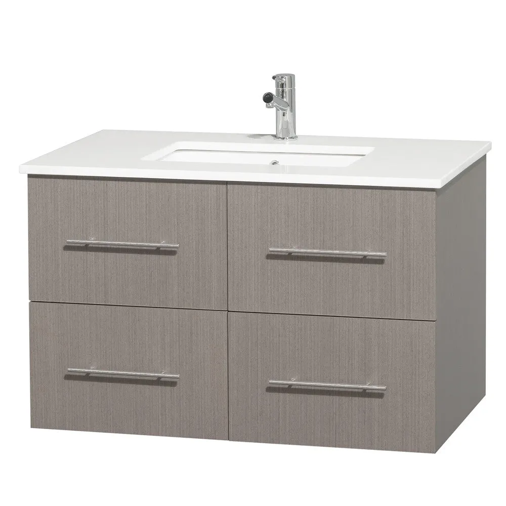 WYNDHAM COLLECTION Centra 36-inch single bathroom vanity set - Gray Oak