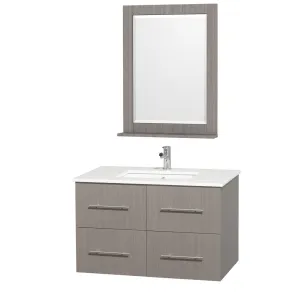 WYNDHAM COLLECTION Centra 36-inch single bathroom vanity set - Gray Oak