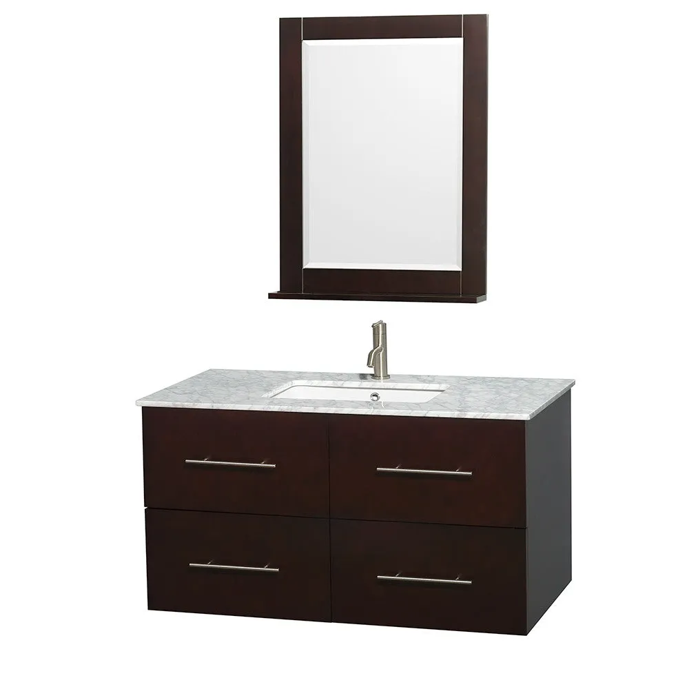 WYNDHAM COLLECTION Centra 42-Inch Single Bathroom Vanity Set - Espresso