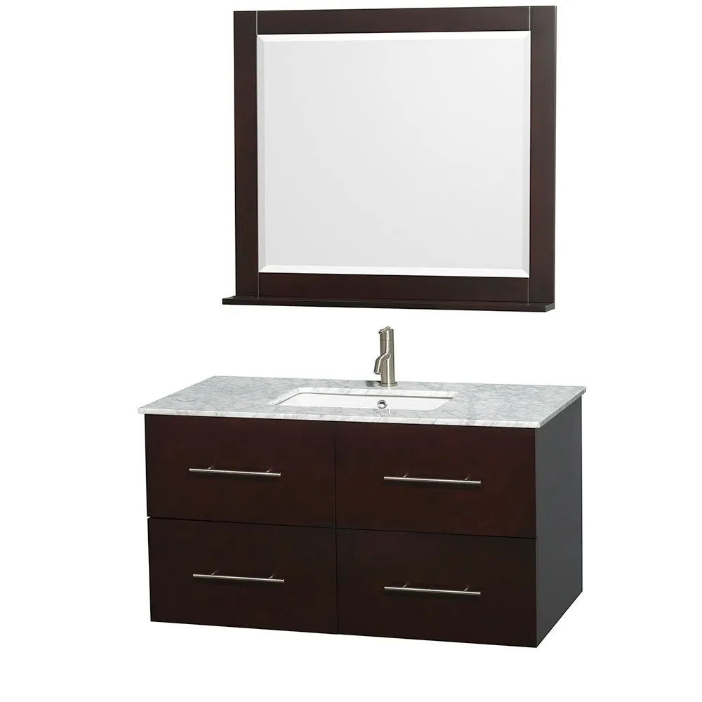 WYNDHAM COLLECTION Centra 42-Inch Single Bathroom Vanity Set - Espresso